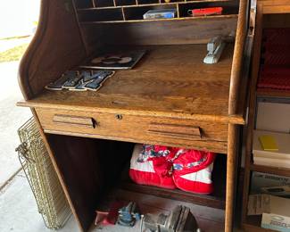 Mini roll top desk open and ready for those important mail opening sessions