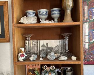 Pottery stems, Gorham mirror, fossils,