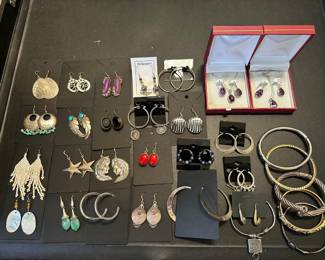 Pierced earrings mostly sterling silver