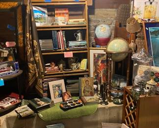 Books, Bookcase & Globe