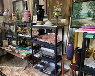 Vases, Leaded Lamp & Depression Glass