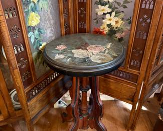 Hand Painted Slate Top Victorian Stand