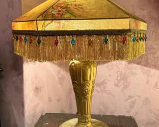 Painted Fabric Shade Lamp
