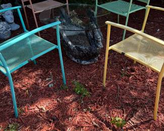 Painted Cement Swan Planter Table