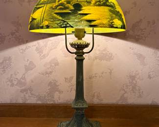 Reverse Painted Shade Lamp