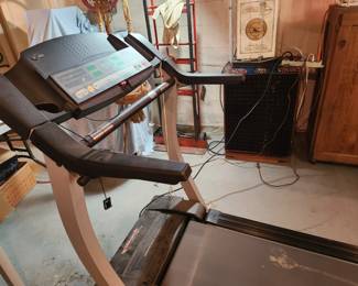 treadmill-works fine and it stands up to be out of the way.