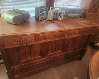 Carved Oak-- 66 wide x 38" tall, 24" deep--incredible