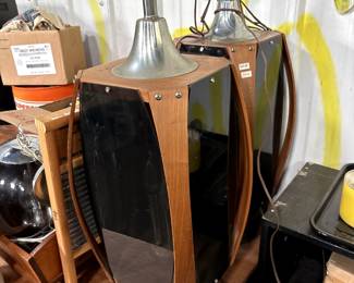 Mid-Century Lucite Walnut Lamps by Lawrin