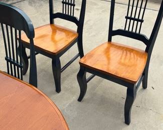 bassett company solid, maple dining table with six chairs and 2 foot leaf insert