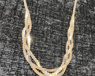 sterling silver 18 inch braided end necklace