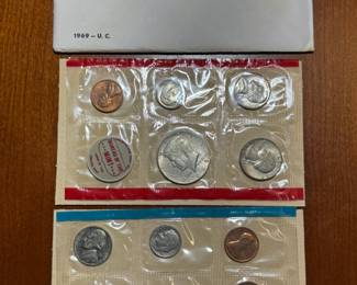 1969 US mint set flat pack silver Kennedy
