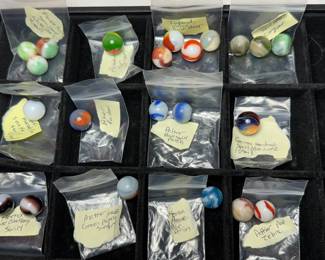 large collection of imported and rare marbles.