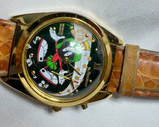 hard to find Marvin the Martian musical watch with leather band