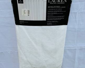 Ralph Lauren Jenkins line white drapes with back tab settings
