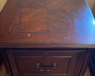 Nice Heavy Two Drawer Filing Wood Cabinet