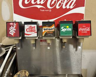 Vintage Coca-Cola Fountain Machine- Dr Pepper, Diet Coke, Ramblin' Root Beer, Sprite, Coca-Cola Classic