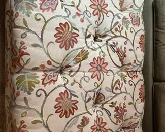 Ethan Allen ottoman with 2 matching pillows