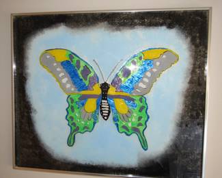 Reverse painting on glass