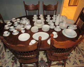 Solid oak dining table