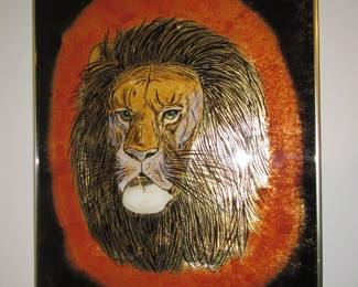 Reverse painting on glass