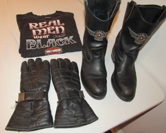 Harley boots size 10, Harley gloves size large
