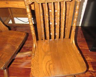 Vintage oak swivel desk chair