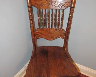 One of 6 solid oak chairs