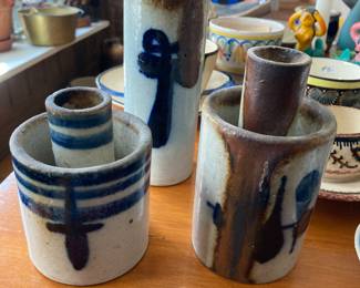 Rare Bjorn Wiinblad stoneware candlesticks