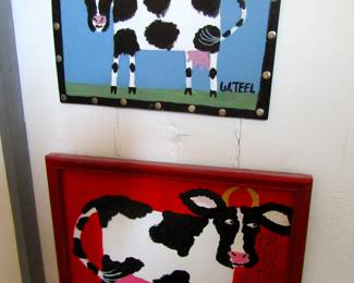 Teel folk cow paintings