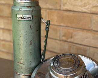 Vintage Stanley Thermos & Chevy Hubcap