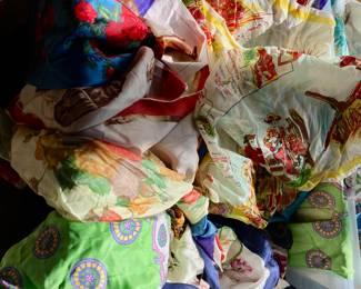large box of vintage scarves