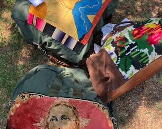 vintage duffels with vintage textiles.