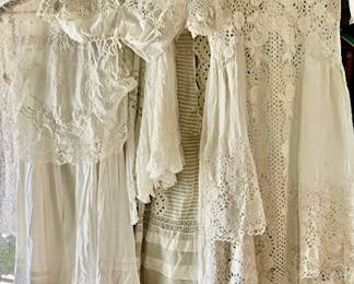 victorian wedding dresses petticoat skirts, blouses under garments. very good condition