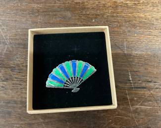 Siam Sterling Silver Fan Pin