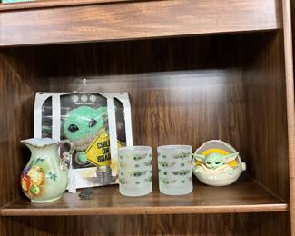 Hand Painted Miniature Pitcher - Star Wars Grogu Plush "child On Board" Sign toy - Grogu "Baby Yoda" Tumblers - Grogu "Baby Yoda" Cake Topper