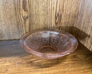 Jeannette Pink Depression Glass Cherry Blossom Bowl