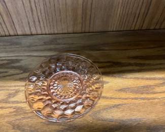 Jeanette Pink Depression Glass Cubist Pattern Plate