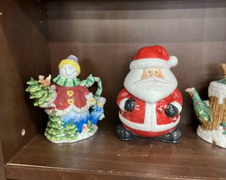 Ceramic Snowman Teapot - Ceramic Santa Cookie Jar 