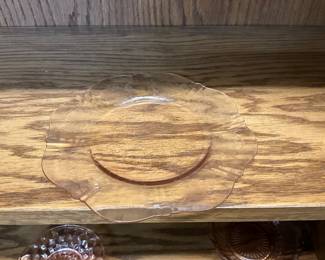 Anchor Hocking Pink Glass Serving Platter