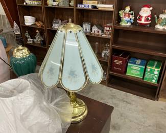 8-Panel Brass Plated Touch Table Lamp 