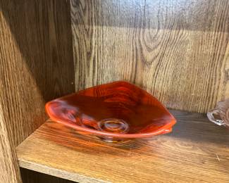 Viking Glass Epic Line Bowl in Persimmon Orange