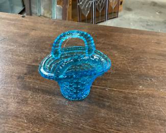 Miniature Woven Glass Design Basket 