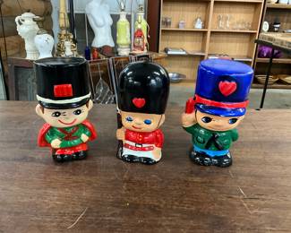 Ceramic Coin Banks - Drummer Boy & British Royal Guard & Toy Soldier