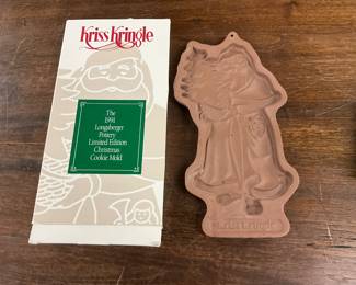 1991 Longaberger Pottery Christmas Cookie Mold
