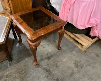 Wood & Glass End Table