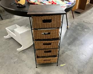 5 Drawer Wicker Stand