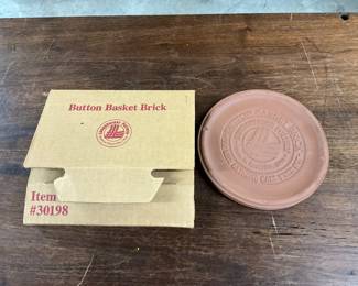 Longaberger Pottery Button Basket Brick