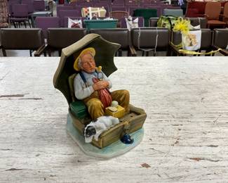 Gorham "Fishing " Figurine inspired by Norman Rockwell Japan