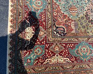 Stunning Persian rug, superior quality, appraised in Charlotte, Larger than 9x12. Coordinating smaller rug available also!