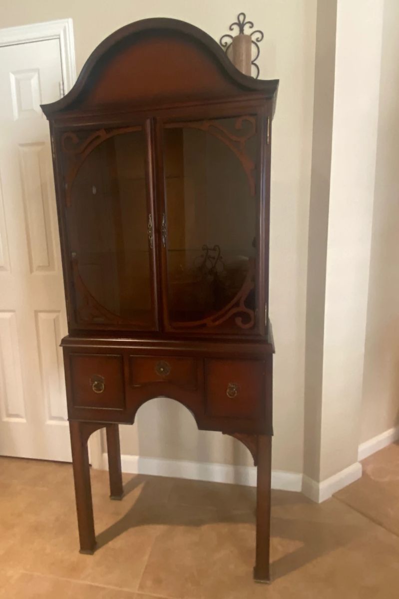 Bombay Co Cherry Wood Display Cabinet (Excellent Condition) - 28"W x 15"D x 71"H